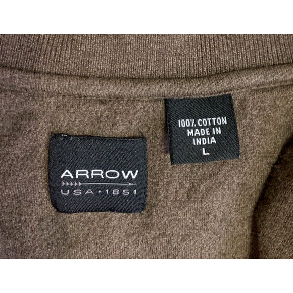Arrow USA 1951 Sweater Mens Large 1/4 Zip Dark Grey Classic Mock Neck Pullover - Picture 7 of 11